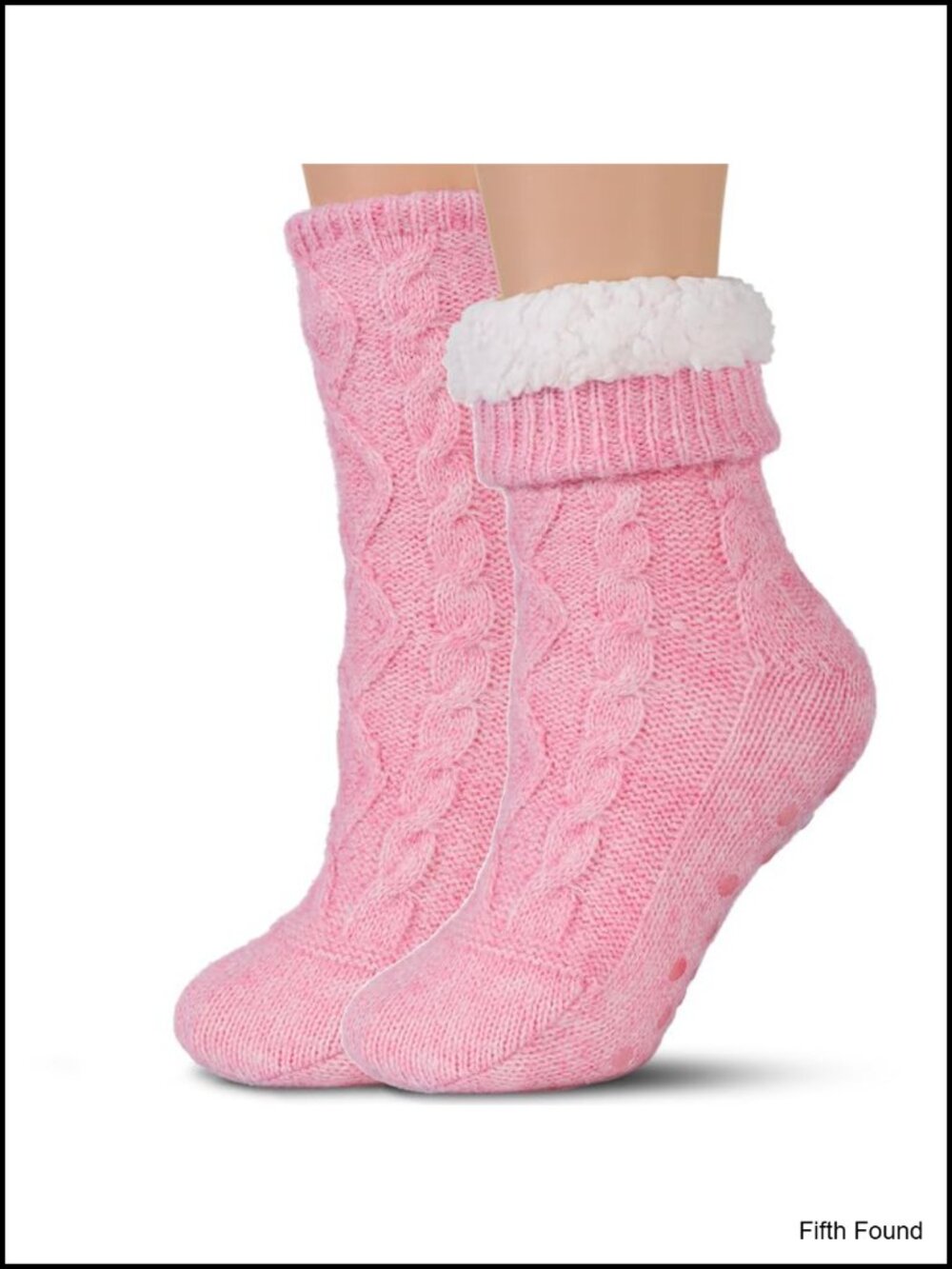 Sherpa Lined Slipper Socks with Grippers - Non Slip, Fuzzy, Cozy